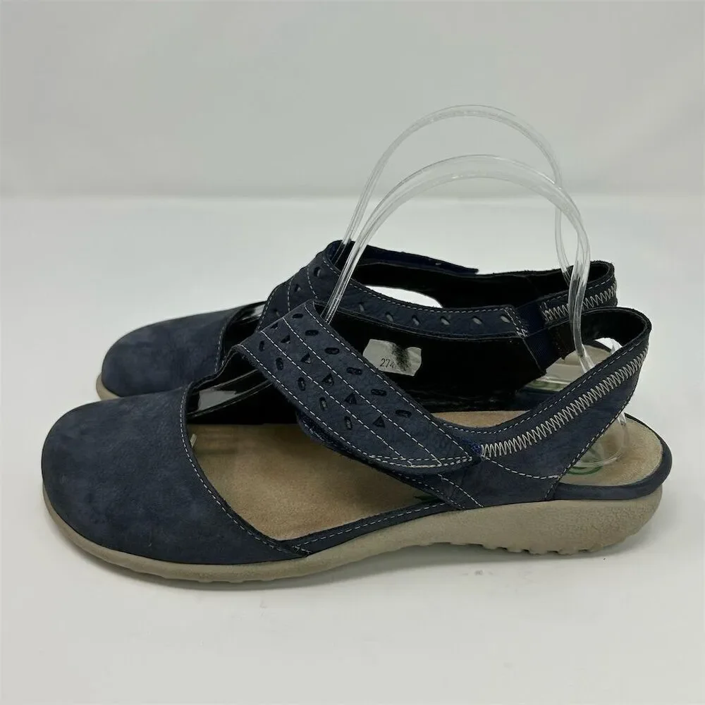 Naot Kapua Slingback Open Back Sandal Flats Blue Size 39 (US 8) Casual Shoes